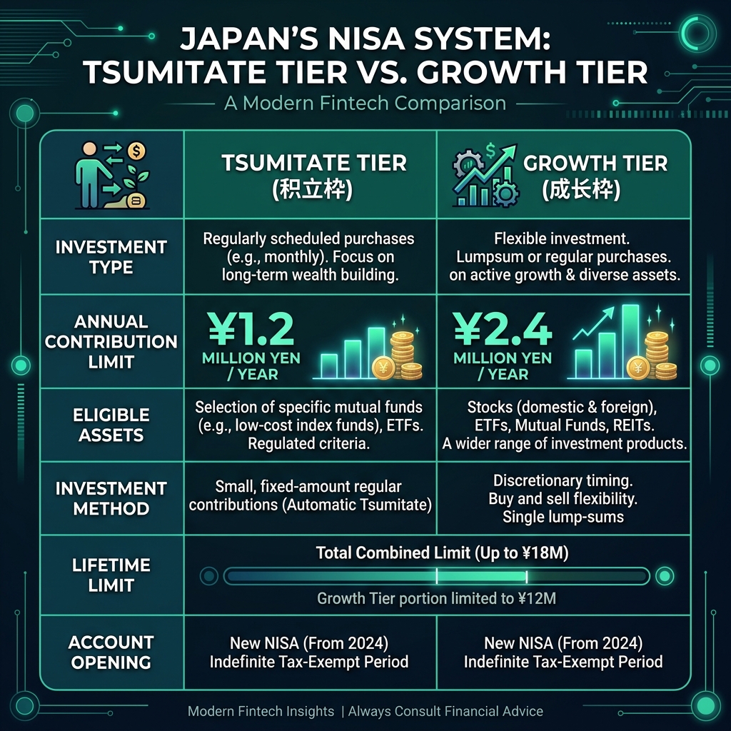 NISAつみたて投資枠と成長投資枠の比較表